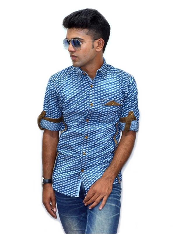 Copper stone printed casual shirt