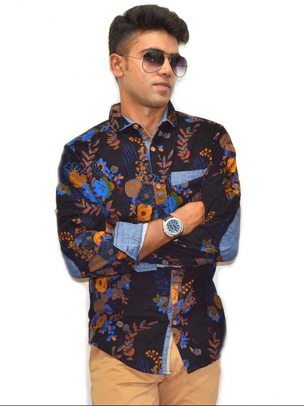 Copper stone printed casual shirt