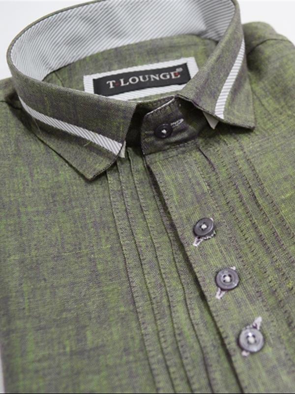 T Lounge pure linen party wear shirt