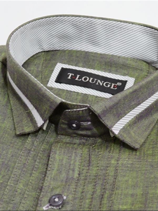 T Lounge pure linen party wear shirt